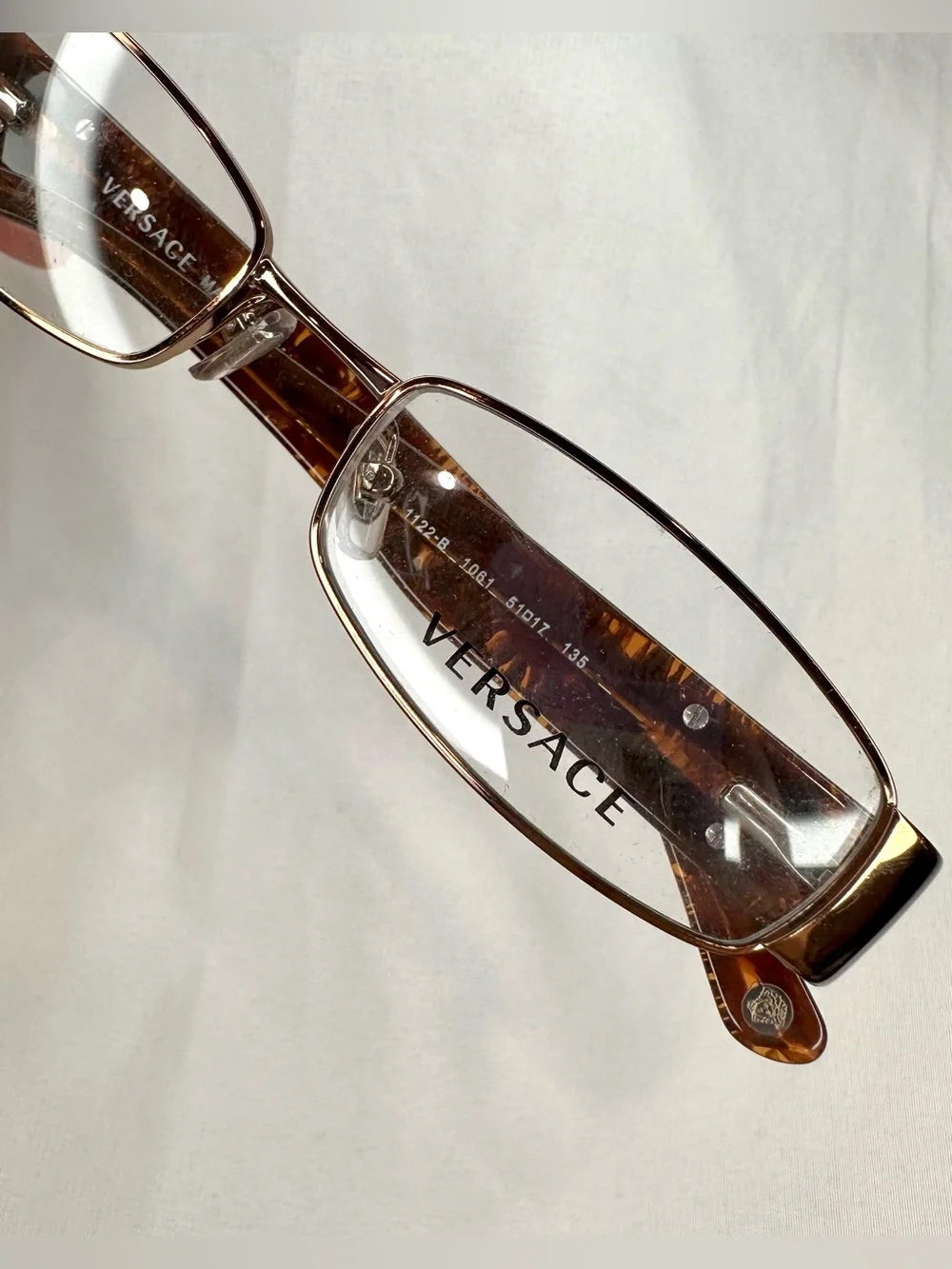 New! VERSACE Vintage Women's Brown Tortoiseshell and Gold Glasses MOD.1122-B 106